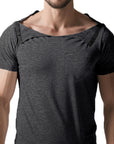 Men’s Post-Surgery Side-Snap Shirt – Tear-Away Short Sleeve Recovery Top