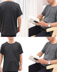 Full Tear-Away Short Sleeve Medical Access Shirt – Post-Surgery & Chemo Port Access