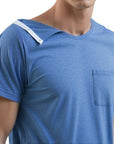 Men’s Post-Surgery Side-Snap Shirt – Tear-Away Short Sleeve Recovery Top