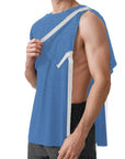 Men’s Post-Surgery Side-Snap Shirt – Tear-Away Short Sleeve Recovery Top