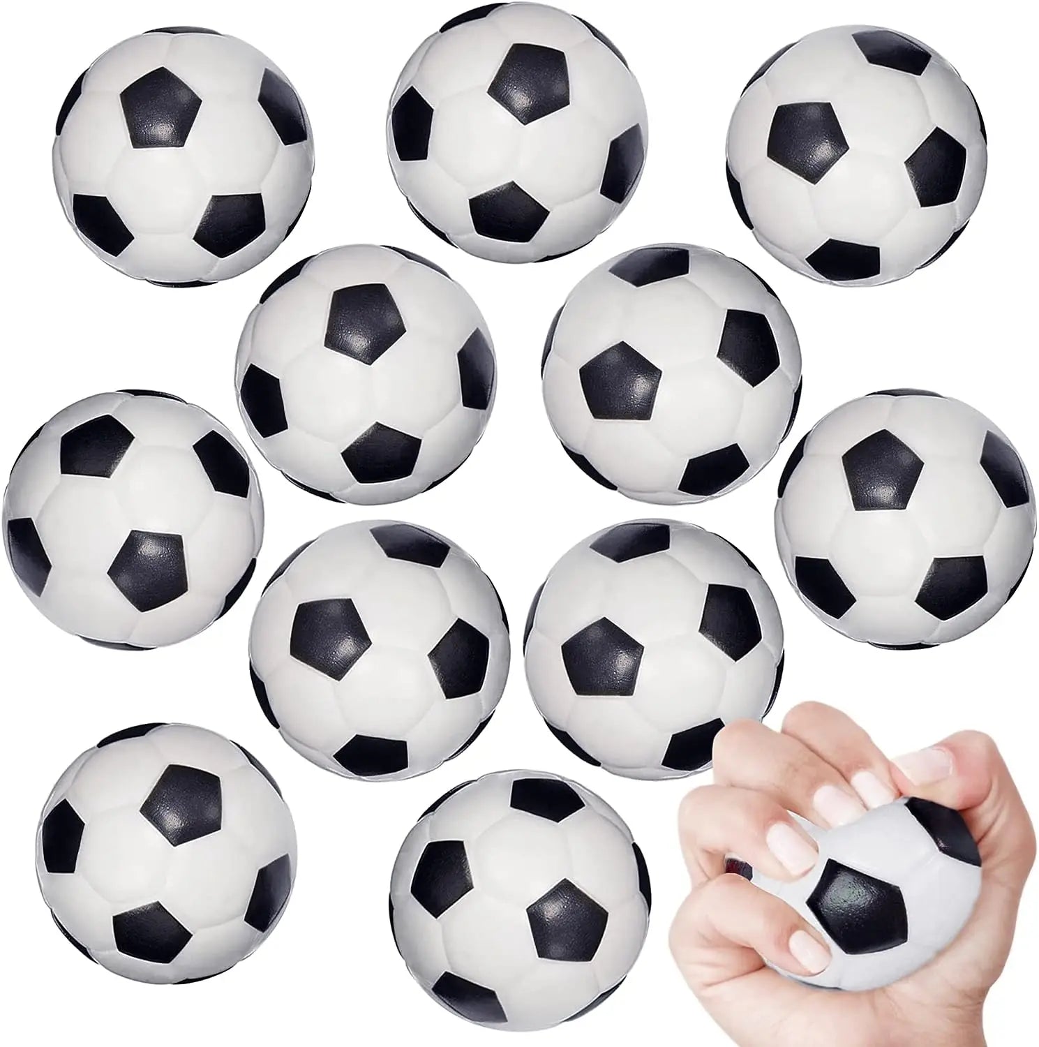 12-Pack Mini Foam Soccer Stress Balls – Party Favors &amp; Stress Relief