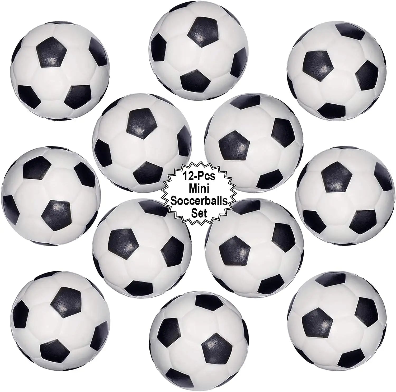 12-Pack Mini Foam Soccer Stress Balls – Party Favors &amp; Stress Relief