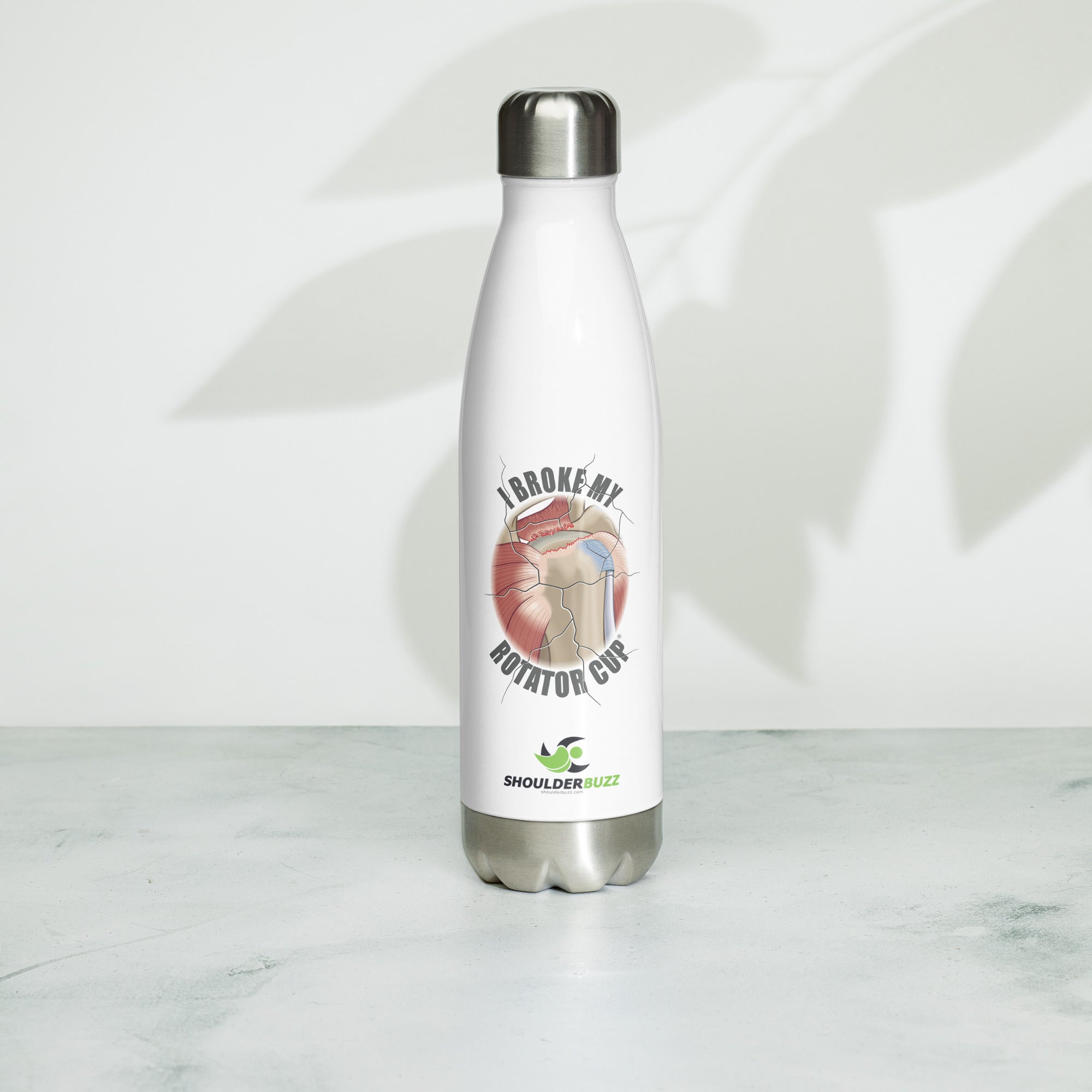 ShoulderBuzz® I Broke My Rotator Cup - Stainless steel water bottle