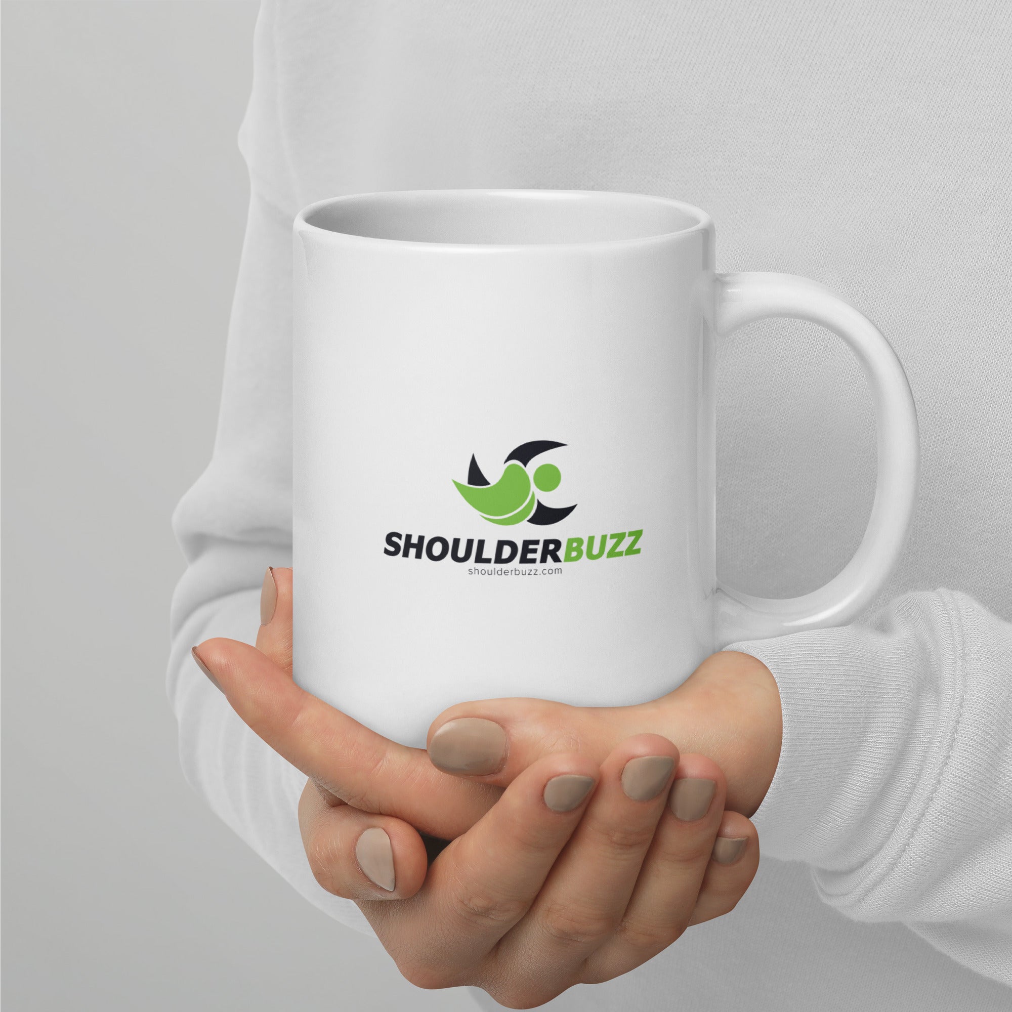 ShoulderBuzz® I Fix Broken Rotator Cups - White glossy mug
